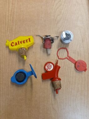 Vintage Lot (6) Different Bottle Cappers, Whiskey Bottle Pourers